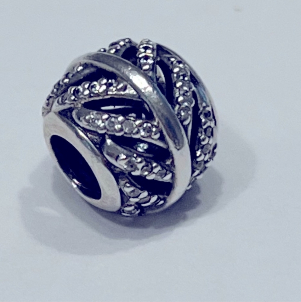 Retired Pandora Pave Feather Charm